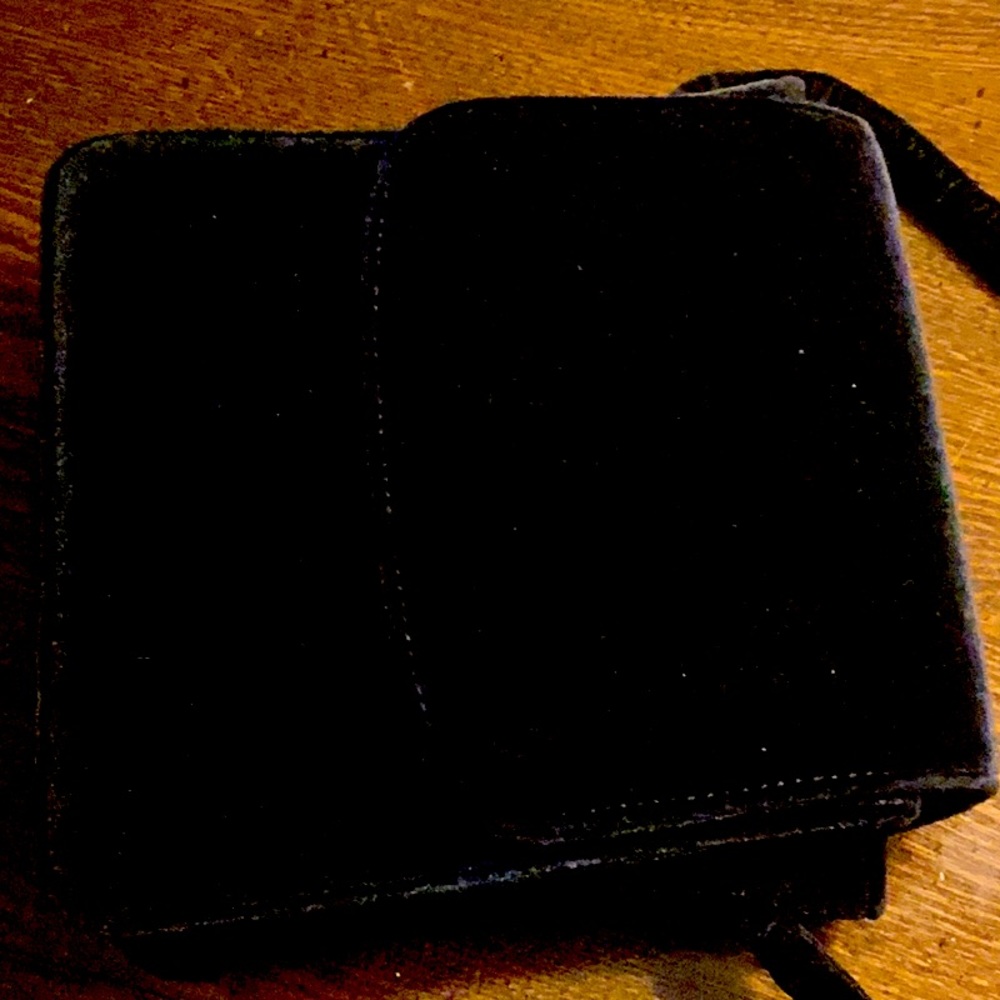 Black velvet type small bag